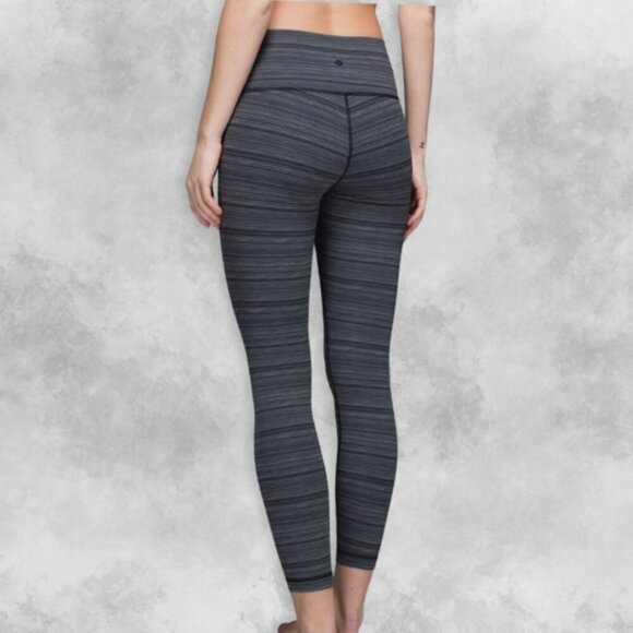 Lululemon High Times Leggings Pant Luxtreme High Waist Cyber Stripe Pattern W S - Picture 2 of 6